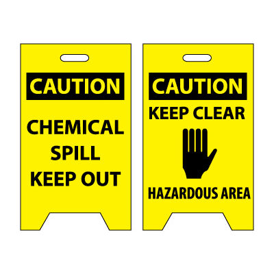 Panneau sol - Déversement de produits chimiques attention Gardez sur