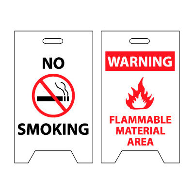Floor Sign - No Smoking Warning Flammable Material Area