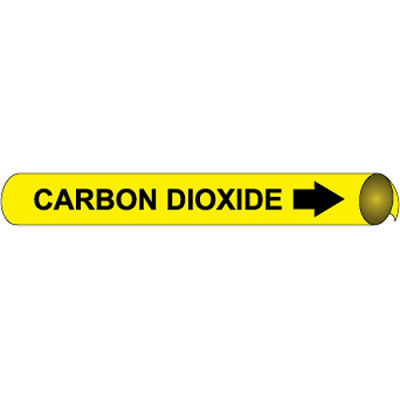 Marqueur de tuyau NMC™ pré-enroulé et à sangle, dioxyde de carbone, convient à 8 po - 10 » Pipe Dia.