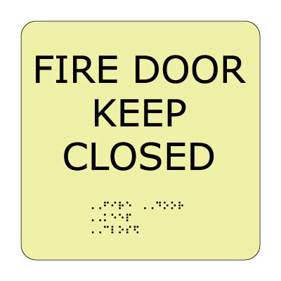 Glow Braille - Fire Door Keep Closed