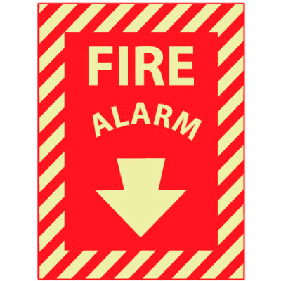 Glow Sign Rigid Plastic 12x9 - Fire Alarm