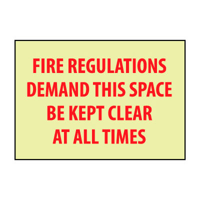 Glow Sign Rigid Plastic - Fire Regulations