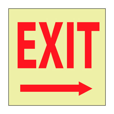 Glow Sign Rigid Plastic - Exit(Right Arrow)