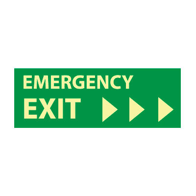 Glow Sign Vinyl - Emergency Exit(Right Arrow)