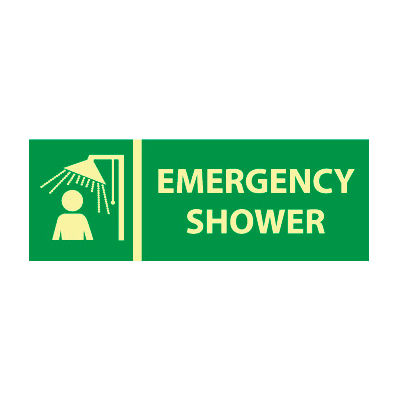 Glow Sign Rigid Plastic - Emergency Shower