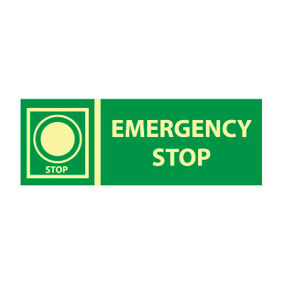 Glow Sign Rigid Plastic - Emergency Stop