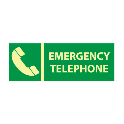 Glow Sign Rigid Plastic - Emergency Telephone