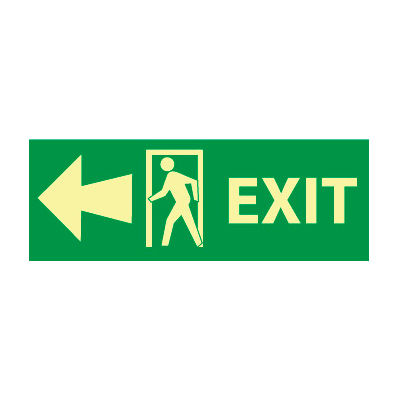 Glow Sign Vinyl - Exit(w/ Door And Left Arrow)