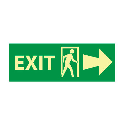 Glow Sign Vinyl - Exit(w/ Door And Right Arrow)