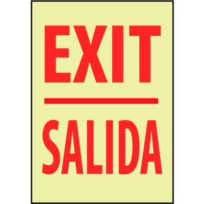 Glow Sign Vinyl - Exit/Salida Bilingual