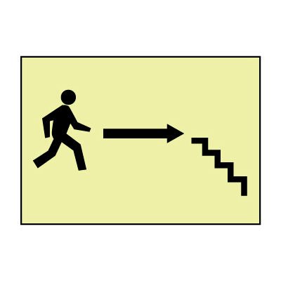 Glow Sign Vinyl - Stairs Right Arrow Man