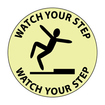 Glow Floor Sign - Watch Your Step