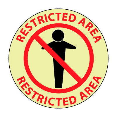 Glow Floor Sign - Restricted Area