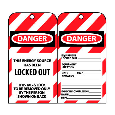 Lockout Tags - This Energy Source Has Been Locked Out