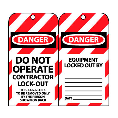 Lockout Tags - Do Not Operate Contractor Lock-Out