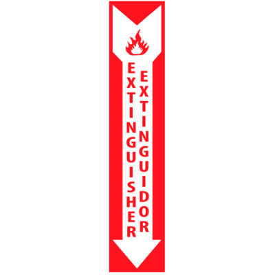 Fire Safety Sign - Bilingual - Extinguisher Extinor - Plastic
