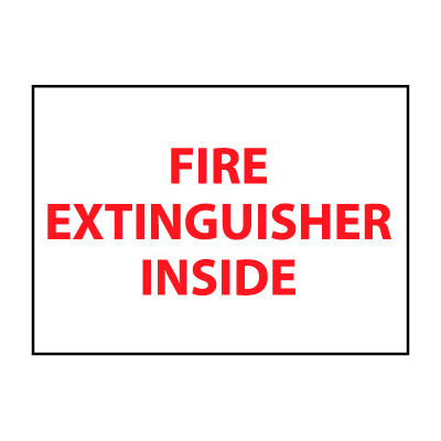 Panneau en vinyle de sécurité incendie NMC™, extincteur à l’intérieur, 5 po L x 3 po H, gris