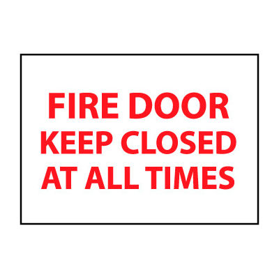 Fire Safety Sign - Fire Door Keep Closed At All Times - Vinyl