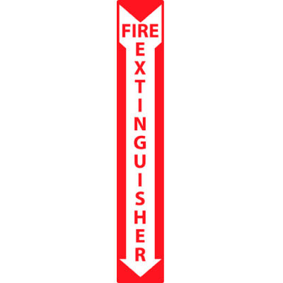 Panneau en vinyle de sécurité incendie NMC™, extincteur, 4 po L x 24 po H, gris