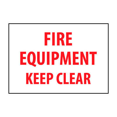 Fire Safety Sign - Fire Equipment Keep Clear - Plastic