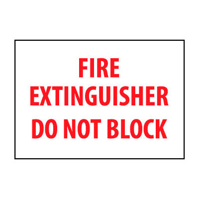 Signal de sécurité incendie - Ne pas obstruer l’extincteur d’incendie - Plastique