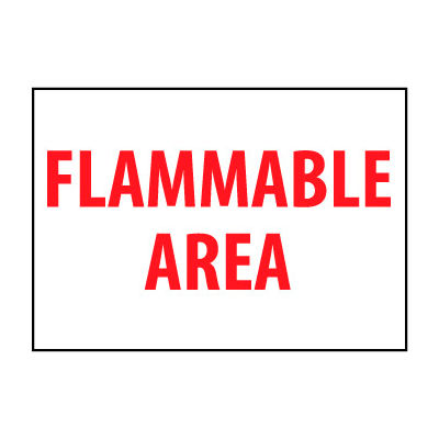 Fire Safety Sign - Flammable Area - Plastic