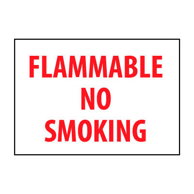 Fire Safety Sign - Flammable No Smoking - Plastic