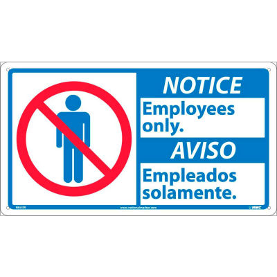 Bilingual Plastic Sign - Notice Employees Only