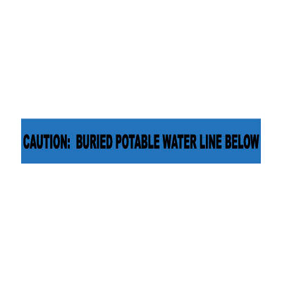 Non-Detectable Underground Warning Tape - Caution Buried Potable Water - 3"W