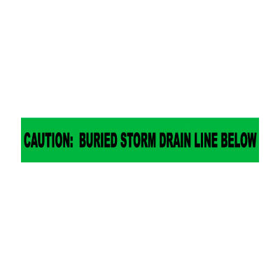 Non-Detectable Underground Warning Tape - Caution Buried Storm Drain Below - 3"W