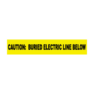 Non-Detectable Underground Warning Tape - Caution Buried Electric Below - 6"W