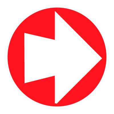 Fire Safety Sign - 4" Diameter Arrow