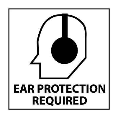 Graphic Safety Labels - Ear Protection Required