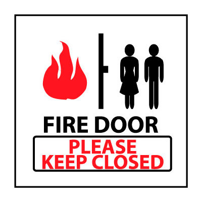 Graphic Safety Labels - Fire Door Please Keep Closed