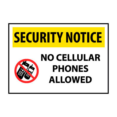 Sécurité avis plastique - Aucun permis des téléphones cellulaires