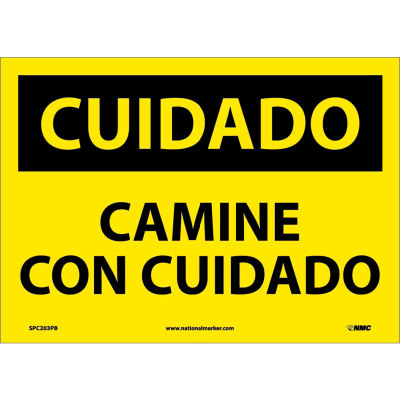 Spanish Vinyl Sign - Cuidado Camine Con Cuidado