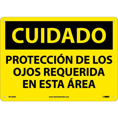 Spanish Aluminum Sign - Cuidado Protección De Los Ojos Requerida