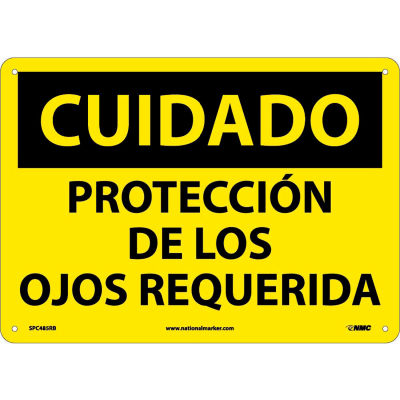 Spanish Plastic Sign - Cuidado Protección De Los Ojos Requerida