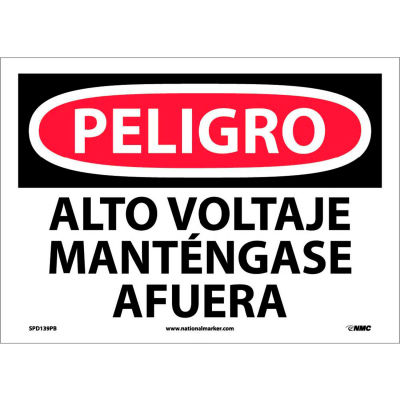 Spanish Vinyl Sign - Peligro Alto Voltaje Mantengase Afuera