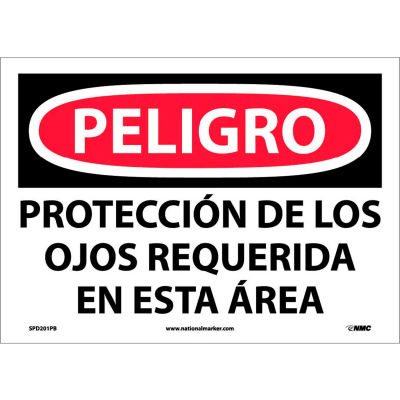 Spanish Vinyl Sign - Peligro Proteccion De Los Ojos Requerida