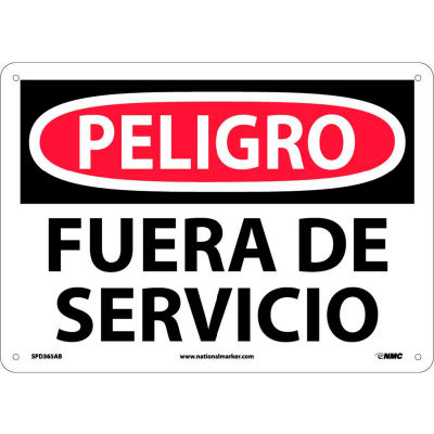 Spanish Aluminum Sign - Peligro Fuera De Servicio