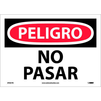 Spanish Vinyl Sign - Peligro No Pasar