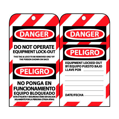 Bilingual Lockout Tags - Do Not Operate Equipment Lock-Out