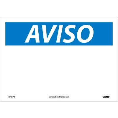 Spanish Vinyl Sign - Aviso Blank