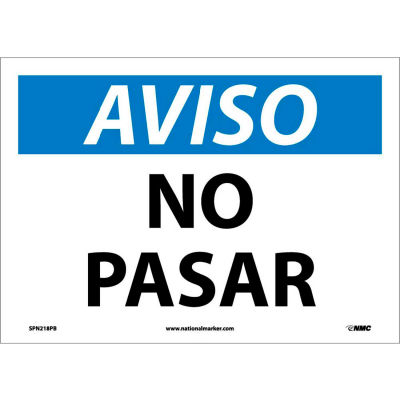 Spanish Vinyl Sign - Aviso No Pasar