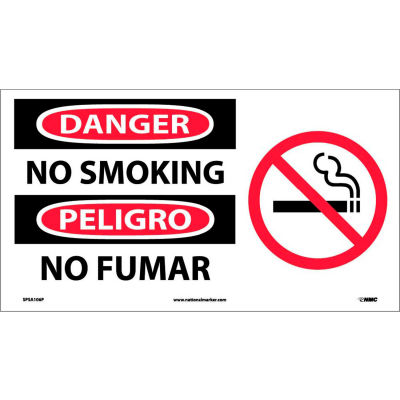 Bilingual Vinyl Sign - Danger No Smoking