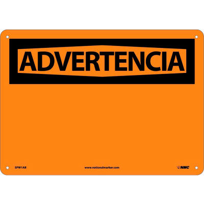 Spanish Aluminum Sign - Advertencia Blank