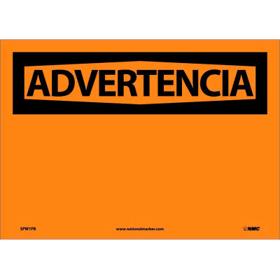 Spanish Vinyl Sign - Advertencia Blank