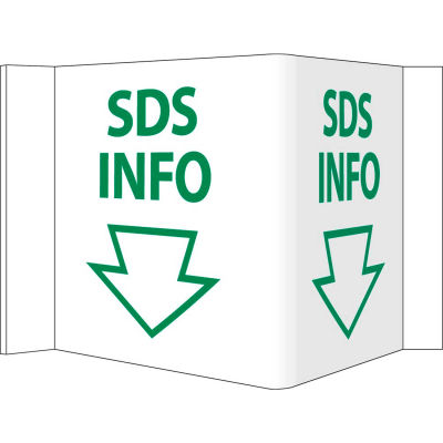 Installation frigorifique signe - Info du SDS, 8-3/4 "x 5-3/4", vert sur blanc