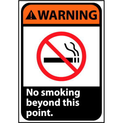 Warning Sign 14x10 Rigid Plastic - No Smoking Beyond This Point